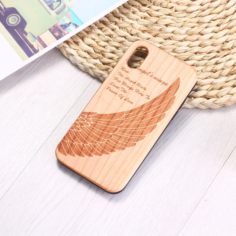 Чехол для телефона Angel Wing God Christian с гравировкой из дерева чехол iPhone 12 6 6S 6Plus 7 7Plus 8