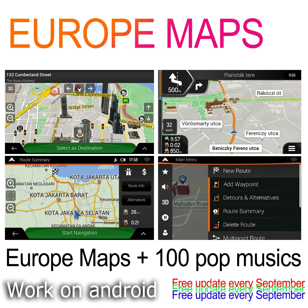 SD карта для автомобиля Android GPS навигация Европы Франция Италия Франция|Аксессуары