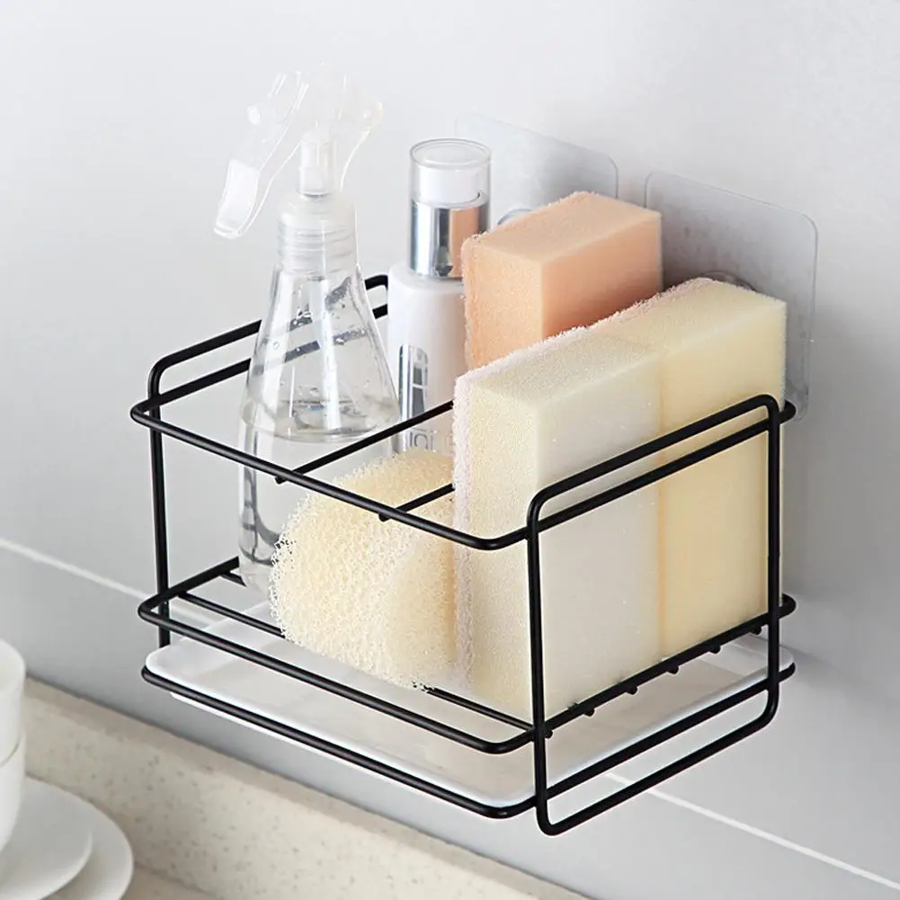 Дыропробивной железный стеллаж для слива кухни органайзер с лотком держатель