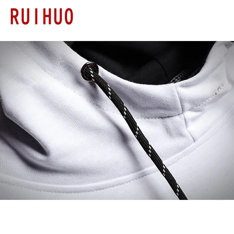 

RUIHUO Patchwork Pullover Hoodie Men Streetwear Sweatshirt Men Tops Harajuku Pullover Men Hoodie Korean Clothes 5XL 2021 Spring