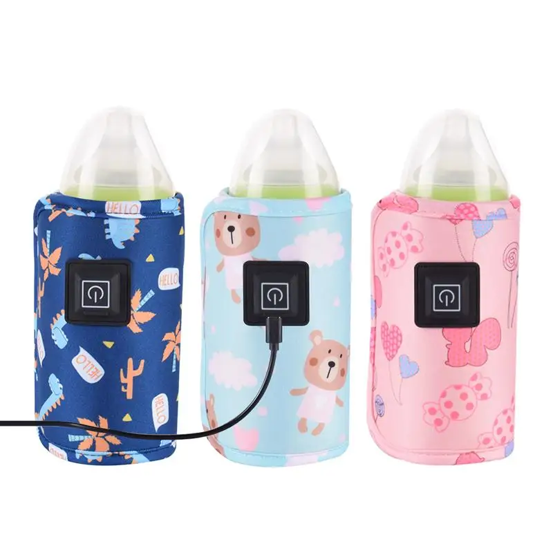 

USB Baby Bottle Warmer Portable Travel Milk Warmer Infant Feeding Bottle Heated Cover Insulation Thermostat Food Heater