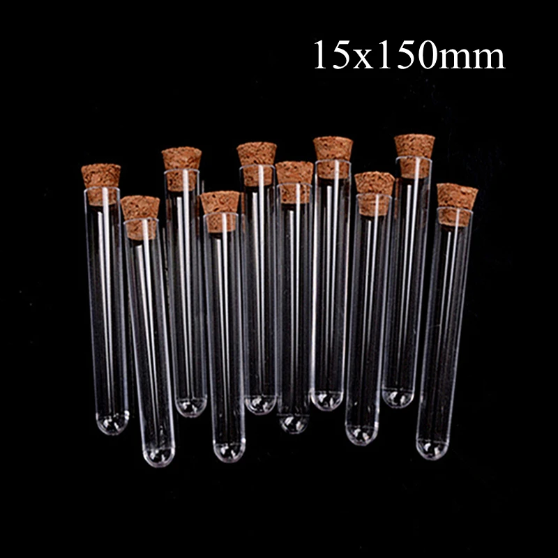 Пластиковая пробирка с пробкой прозрачная упаковка 10 шт./лот 15x150 мм лабораторные