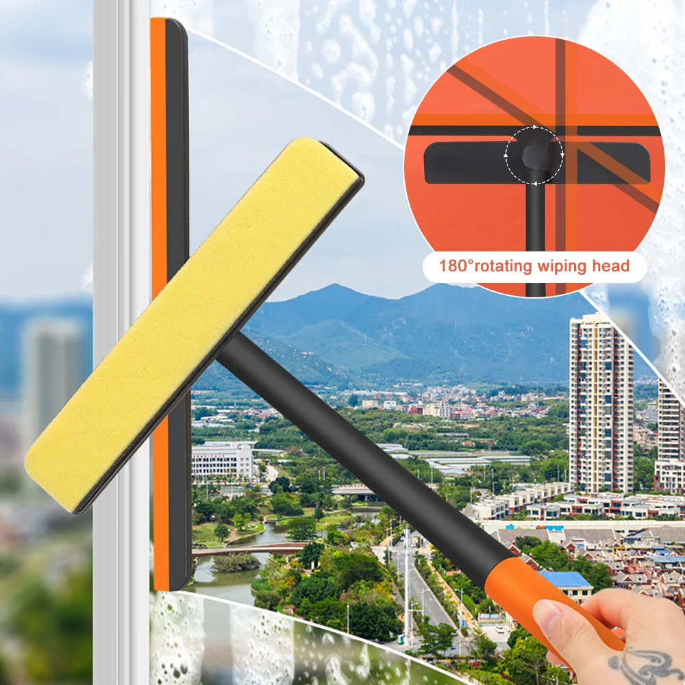 

3 in 1 Multifunctional Window Washing Brush Home Glass Cleaning Brush Foldable Rotating Window Wiper Tools Glass Cleaner Brush
