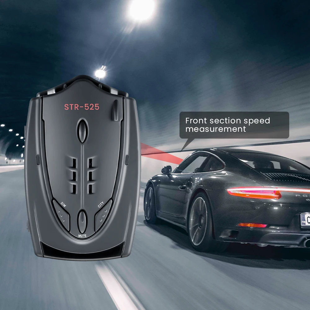 

STR-525 Car Radar Detector English Russian Thai Voice Alert Vehicle Antiradar Alarm Anti Radar Detector