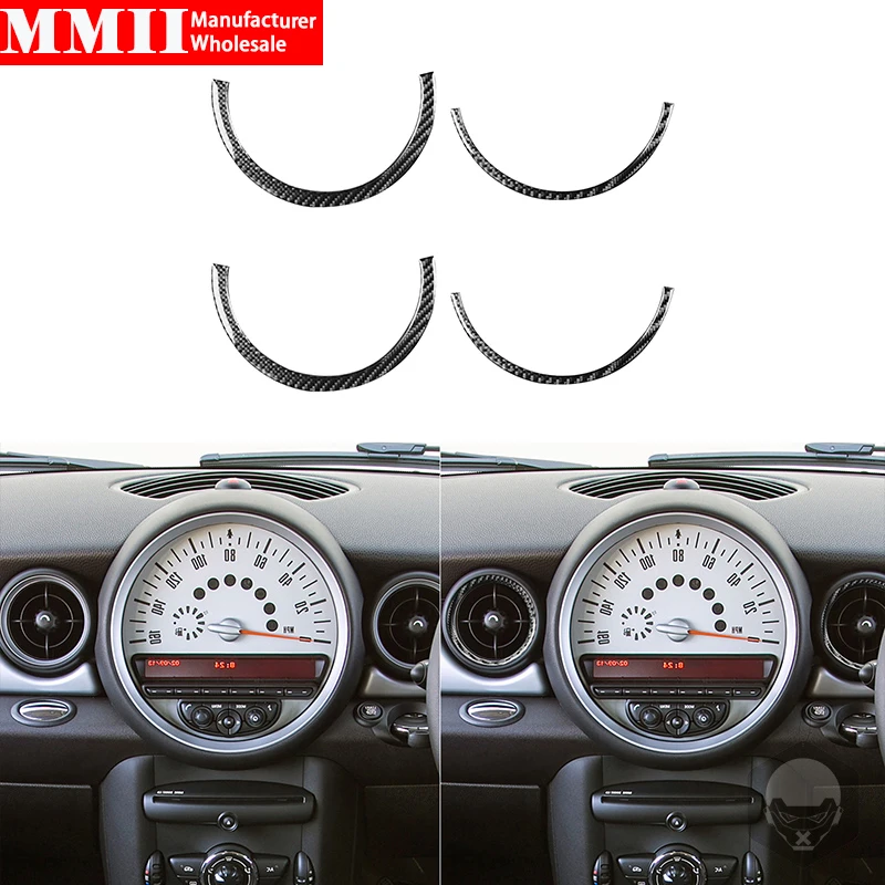 

For Mini Cooper Hardtop R56 Clubman R55 Convertible R57 Carbon Fiber Stickers Air Outlet Ring Car Interior Styling Accessories