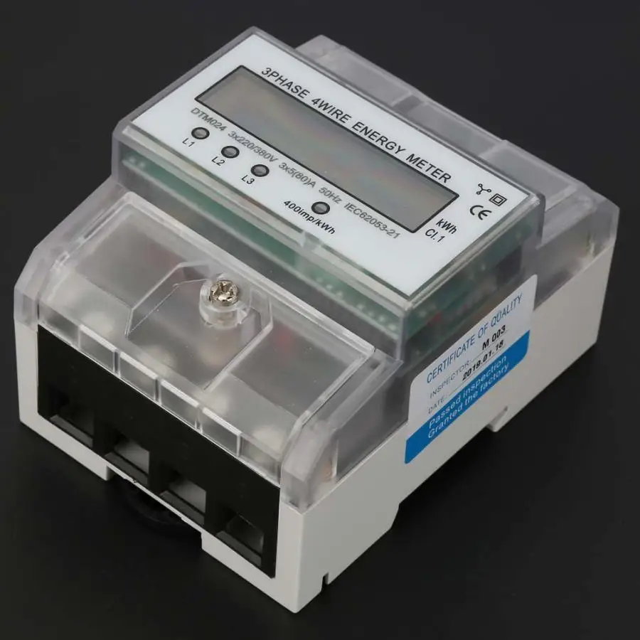 220/380V 5-80A Energy Consumption Digital Electric Power Meter 3 Phase 4P KWh with LCD Wattmeter |