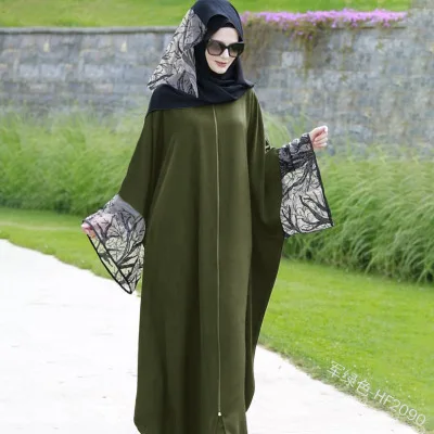 Мусульманских рукав «летучая мышь» Абаи принт Maxi Dress Vestidos вечерние кардиган-кимоно с длинным халаты Jubah Ближнего Востока Рамазан Исламская