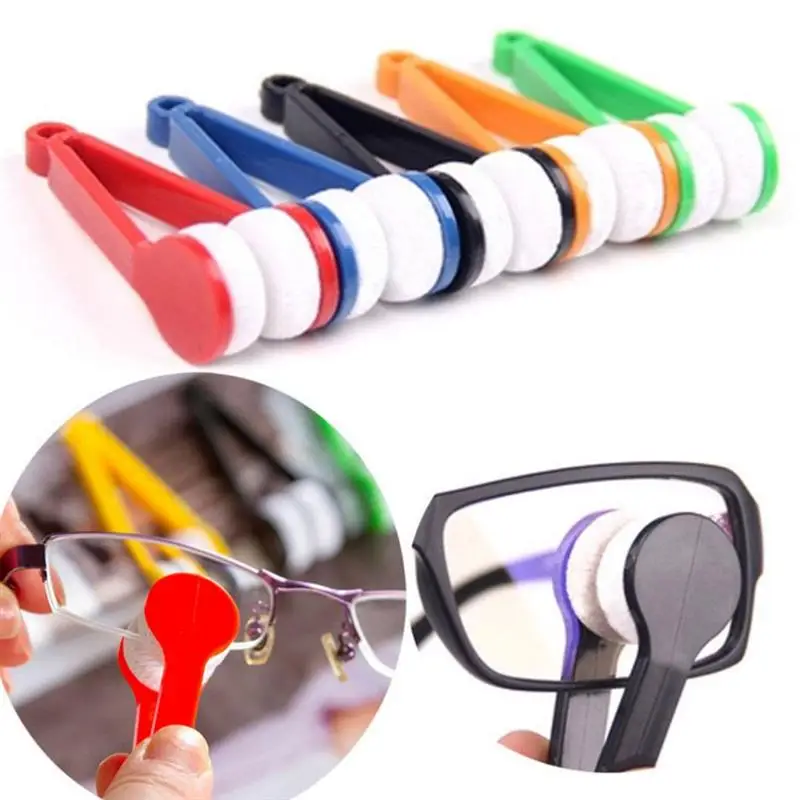 

Two-side Glasses Brush Microfiber Sunglasses Brush Spectacles Eyeglass Cleaner Brush Glasses Cleaning Rub Cleaner Random Color