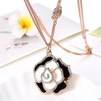 

Rose Gold Ring Rose Flower Pendant Elegant Jewelry Women Party Gift