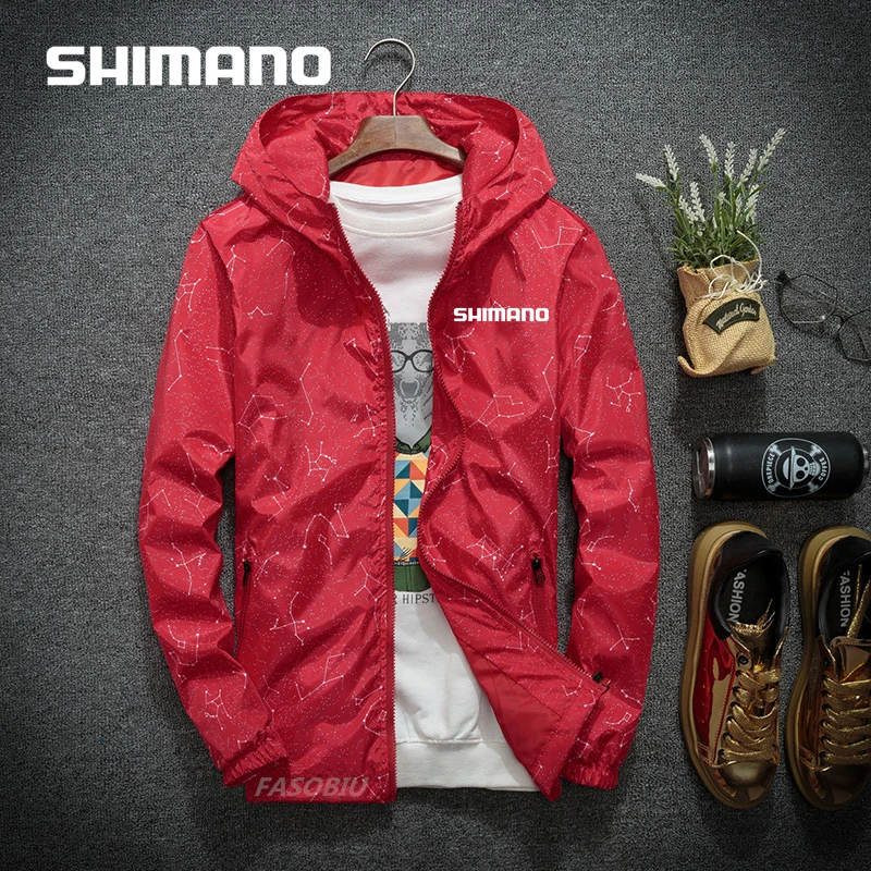 

Men Spring Outdoor Fishing Clothing Sports Zipper Windbreaker Camouflage Breathable Fishing Jacket Hooded Thin Fishing Clothes