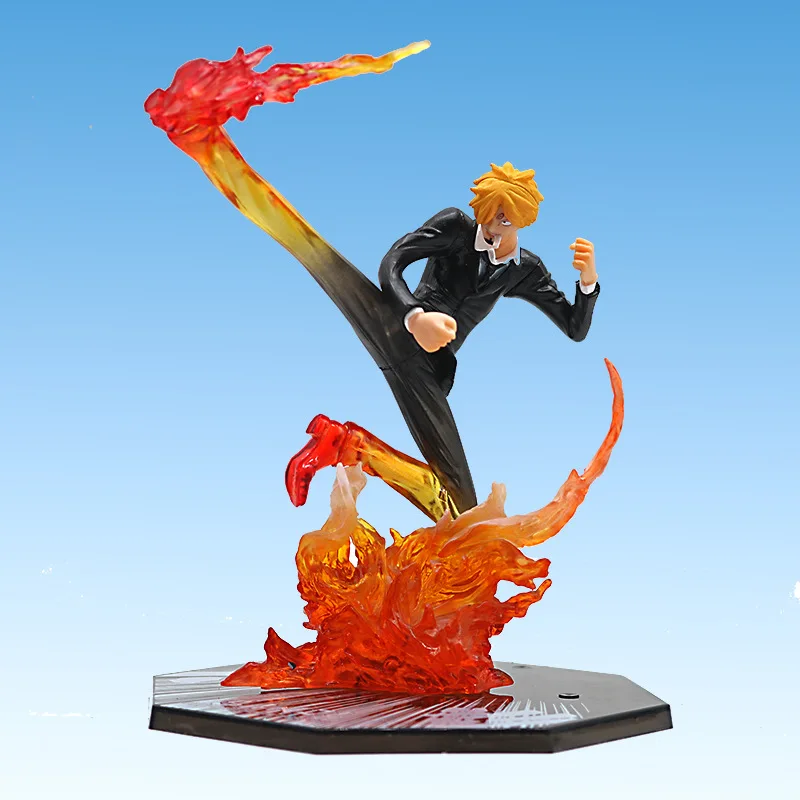

One Piece Devil Wind Foot Sanji Fighting Sanji Devil Minced Meat Figure 17cm Model Decoration Anime Characters Children's Toys