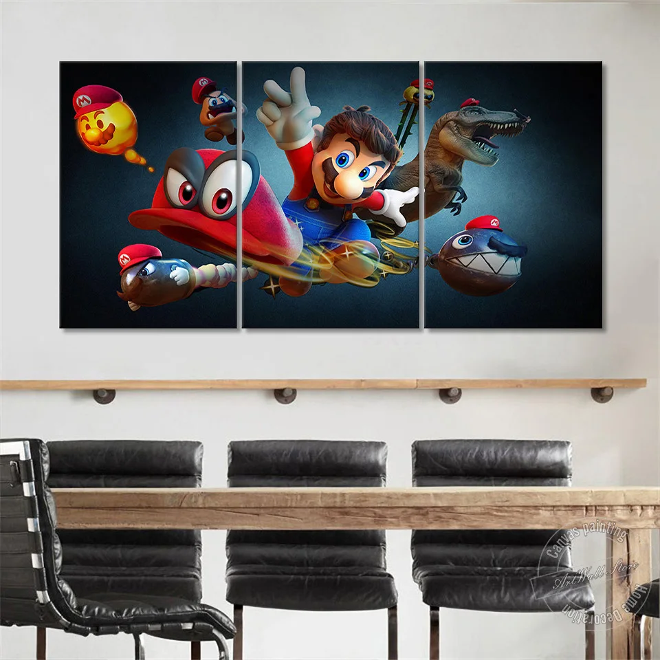 Постер для видеоигр в стиле Super Mario Odyssey 3 шт.|Рисование и каллиграфия| |