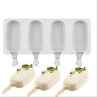 Силиконовая форма для мороженого, 4 ячейки, форма для мороженого, для детей, поп-форма, лоток для мороженого на палочке, силиконовые формы для украшения тортов, выпечки