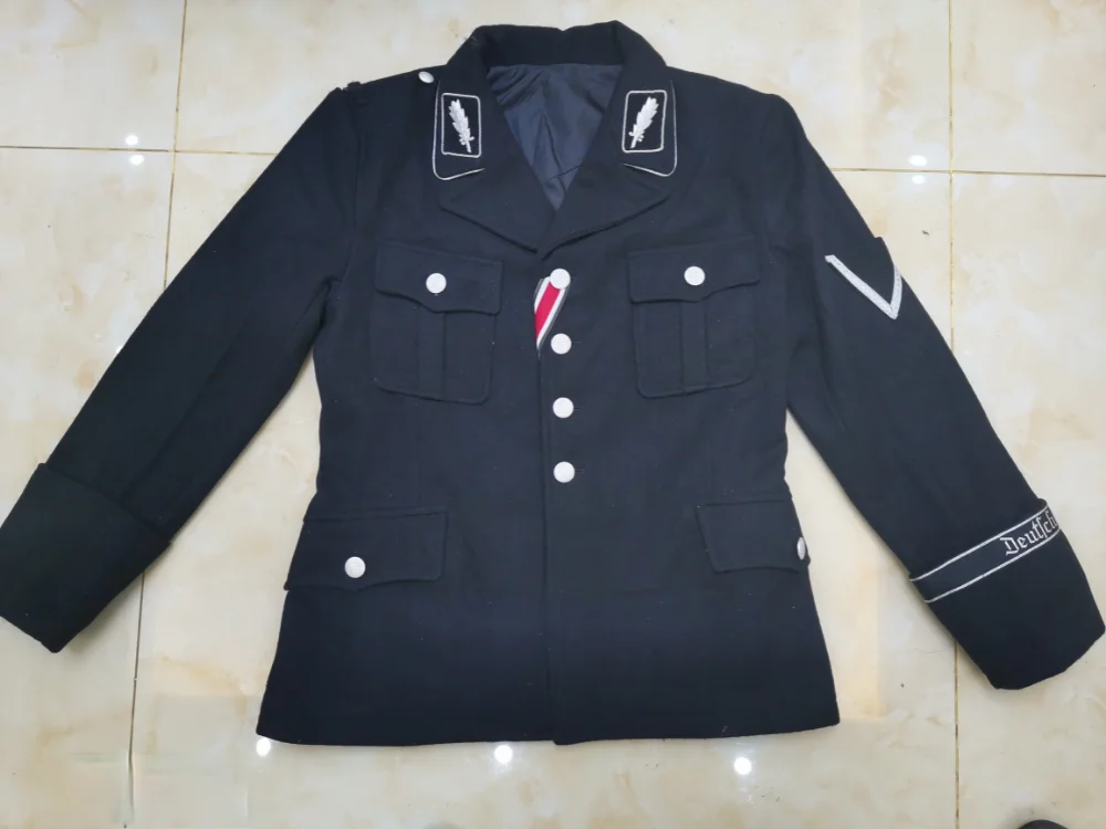 

WWII WW2 German Military Uniforms Black Colonel of The German SS Classic M32 Wehrmacht TUNIC BREECHES Military Army Pant Deutsch