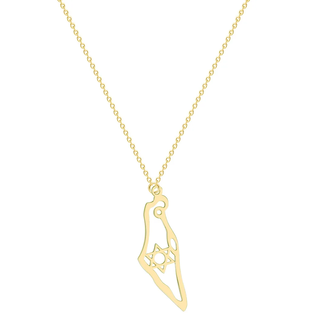 

Israeli Palestinian map pendant necklace Jewish jewelry collarbone necklace jewelry for both men and women