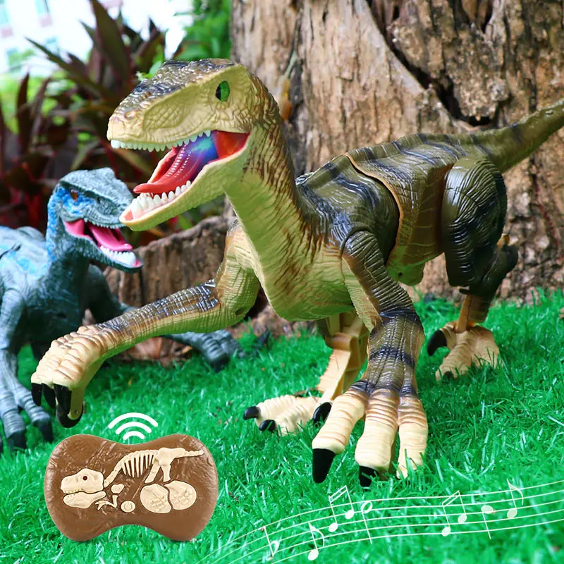 

Rc Dinosaurus 2.4G Raptor Velociraptor Simulatie Dier Afstandsbediening Jurassic Dinobot Elektrische Wandelen Kinderen Speelgoed