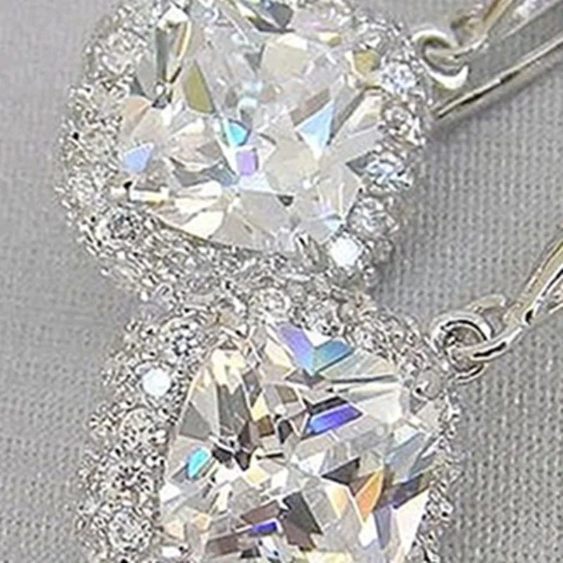 

High-end simple wild luxury geometric zircon earrings bride and women wedding prom jewelry holiday gift earrings wholesale
