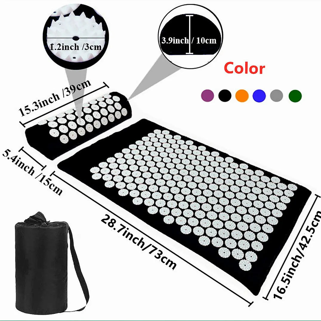 Массажные инструменты коврик и подушка для йоги набор снятия стресса боли в