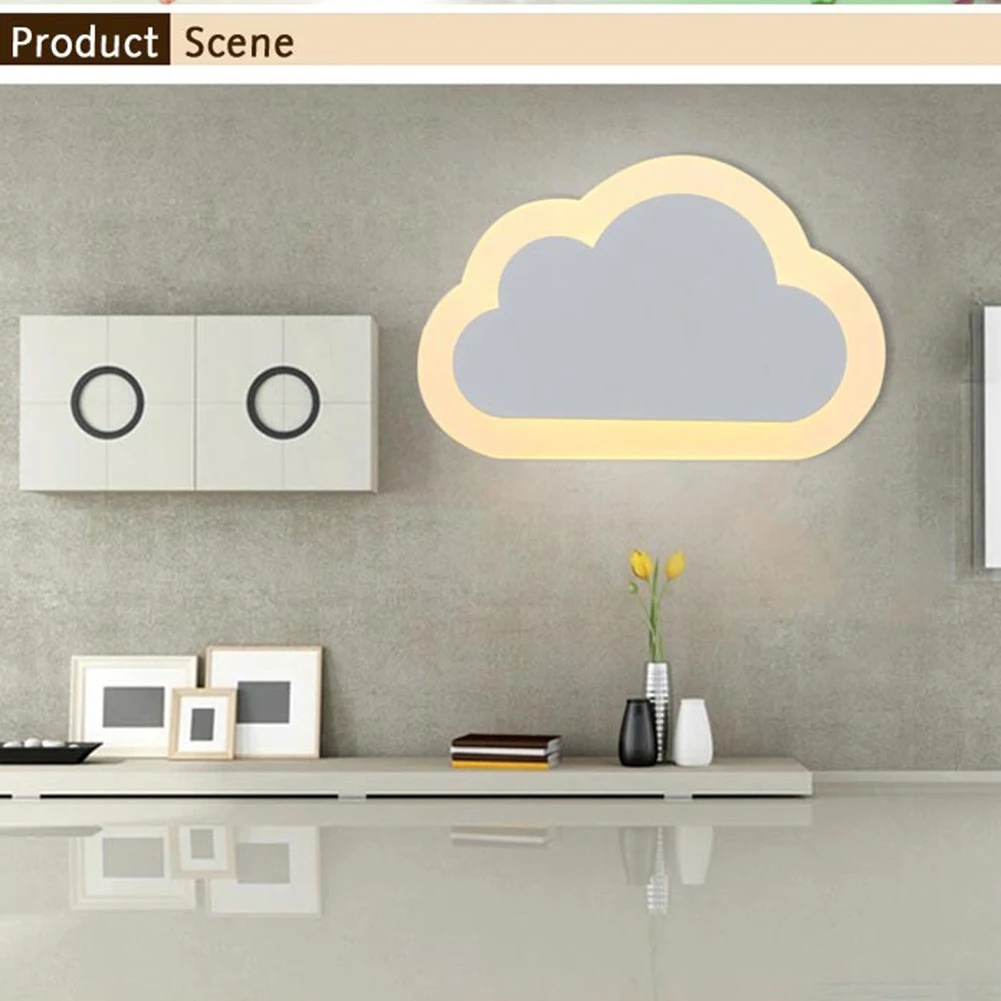 

8W LED Wall Lamp Acrylic Cartoon Cloud Lamp Children's Bedroom Bedside Lamp Warm Cute Cartoon New Nordic 2021