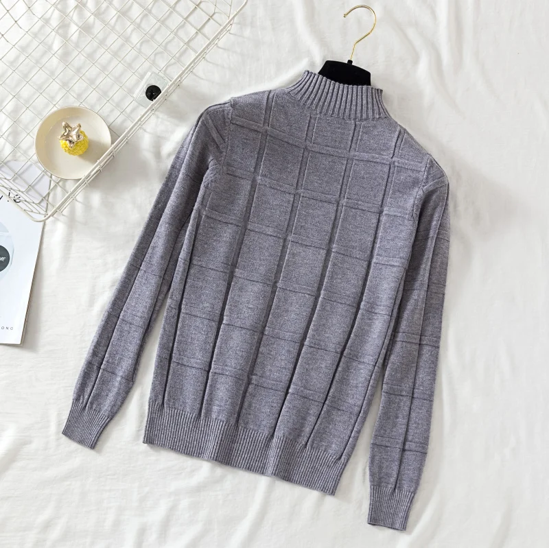 Осень-зима 2019 новинка пуловер с высоким воротником свитер для женщин тонкий