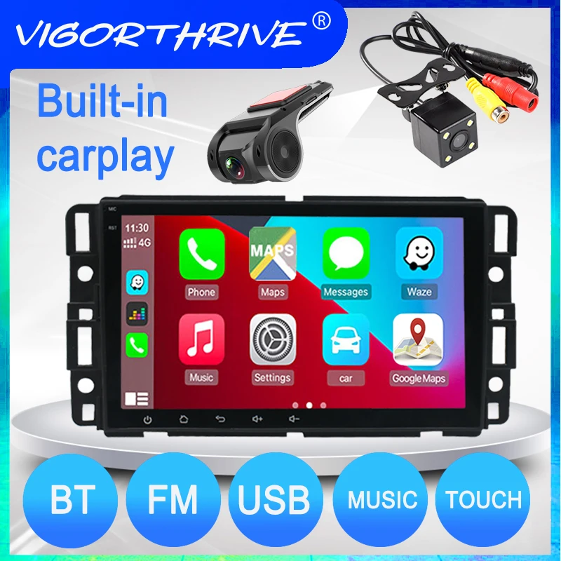 Car Multimedia Player WiFi Android 10 Carplay Bluetooth Touch Screen 1+16G 8 Inch 2 Din GPS Navigation For Chevrolet GMC Buick