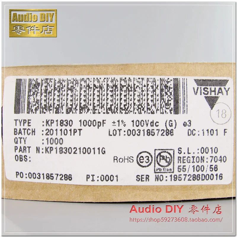 10 шт. оригинальный ERO KP1830 1000pF/100V 1% P5mm Высокоточный 1nF 100V 102/100V конденсатор из