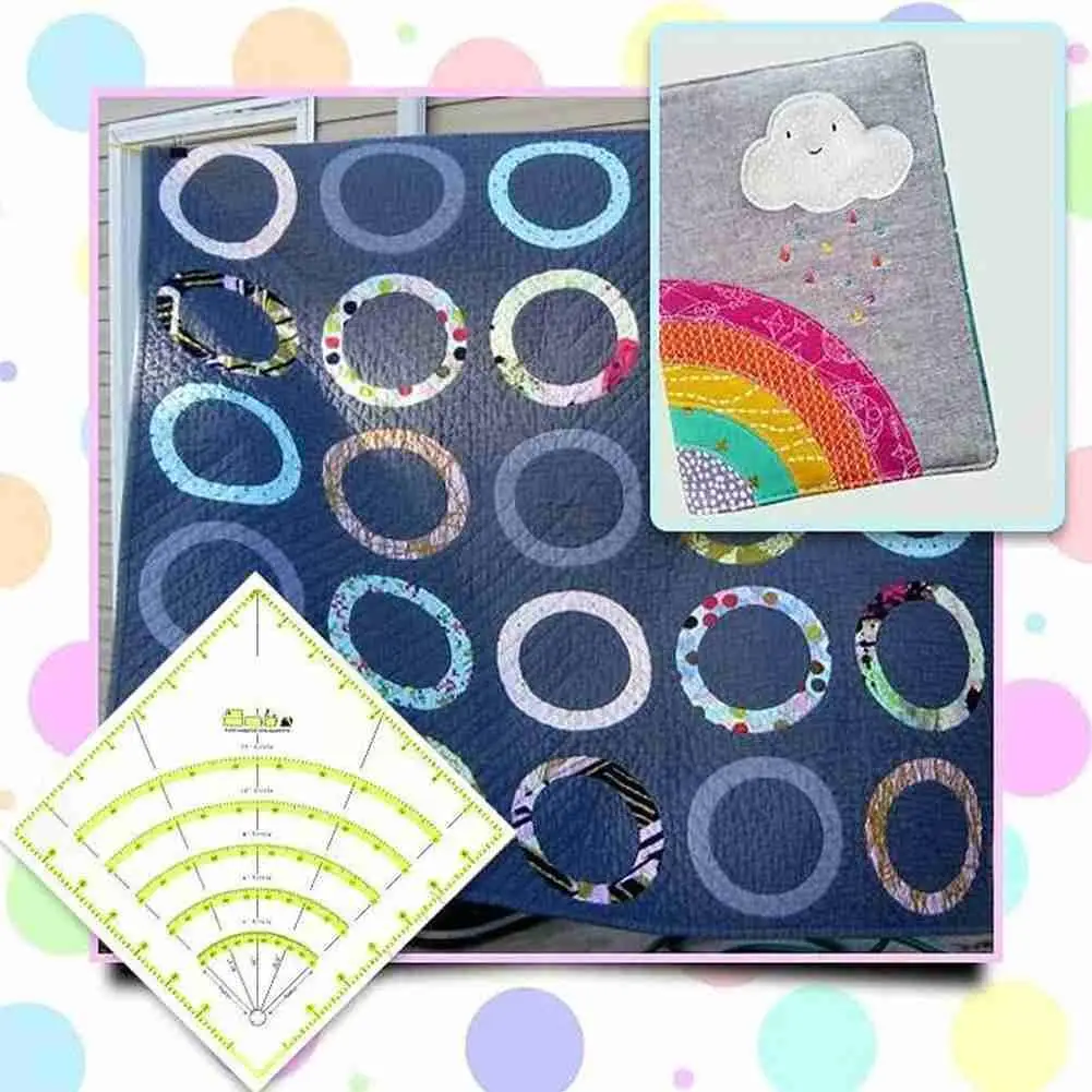 

Arcs Fans Quilt Circle Cutter Ruler Multifunctional Tools Cutter Ruler Ruler Sewing Craft Cloth Quilting Circle Patchwork D O5P0