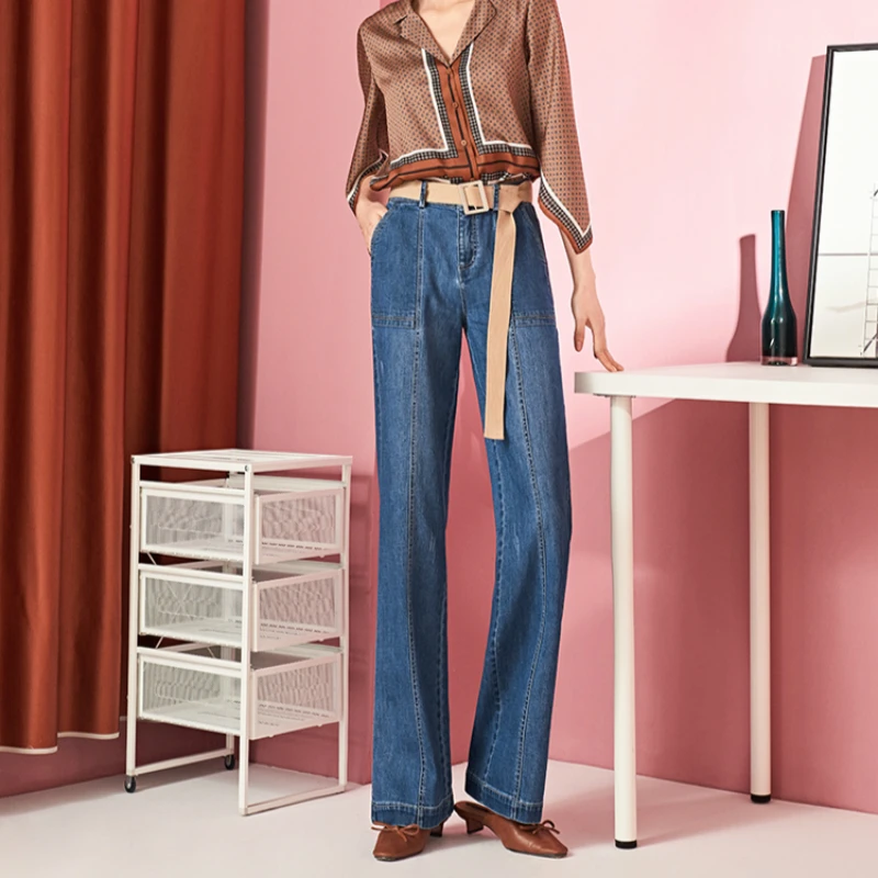 

high waist 2020 new spring and autumn office lady cotton plus size female women girls wide leg pants loose brand jeans