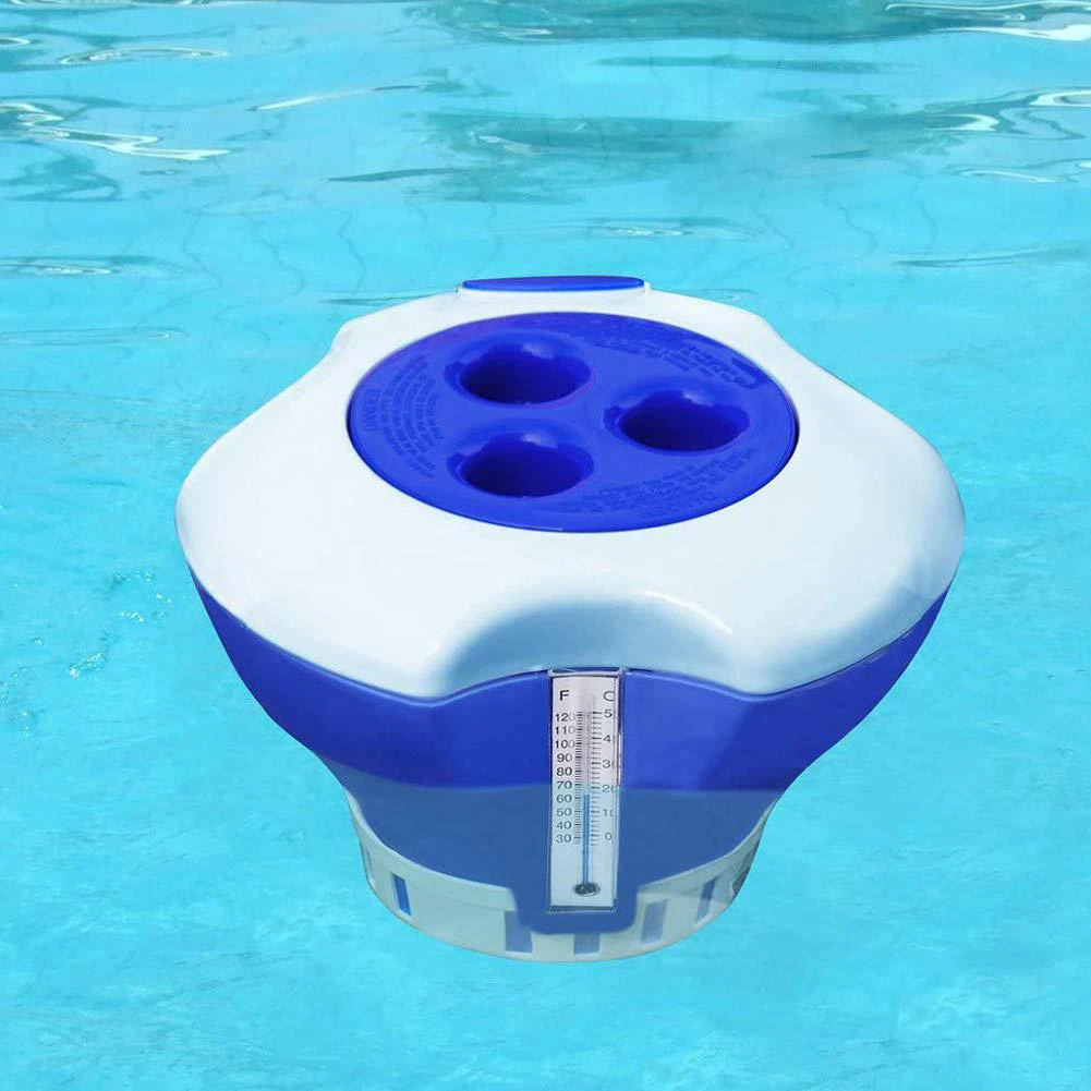 

Swimming Pool Floating Chemical Chlorine Dispenser Swimming Pool Accessory Thermometer Disinfection Automatic Applicator Pump