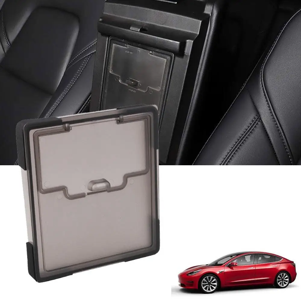 

Car Center Control Storage Box Armrest Box Cover Storage Box for Tesla Model 3