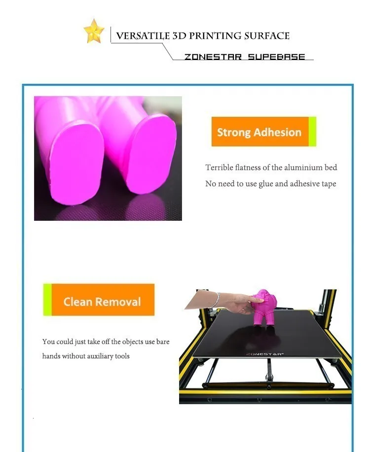 ZONESTAR SuperBase с покрытием из закаленного стекла, легко снимается, 3D-принтер, платформа с подогревом, сборка поверхности, пластина, совместимая с MK2 MK3