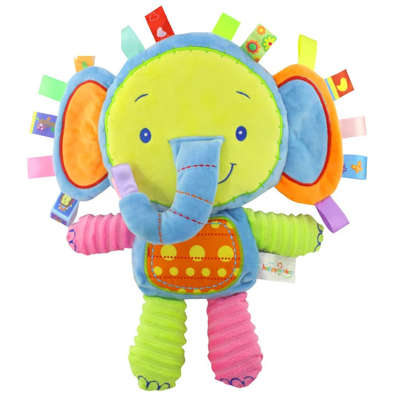 A Elephant 9 видов стилей, плюшевые погремушки для малышей, игрушки, куклы для младенцев, колокольчики для новорожденных, слон/обезьяна/кролик, животные, мягкая хлопковая игрушка - Цвет: A Elephant