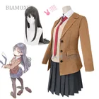 Костюм для косплея Sakurajima Mai JK Set Rascal Not Dream Of Bunny Girl Senpai парик для косплея термостойкие синтетические волосы