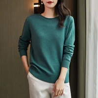 ladies sweater fallwinter new pullover round neck all match lazy loose elegant fashion large size knitted bottoming shirt