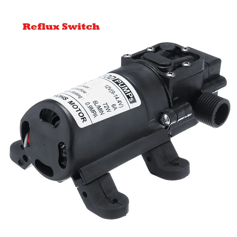 

High Pressure Diaphragm Self-Priming Cooling Car Wash Water Pump SprayerDC 12V 130PSI 6L/min Electric Water Pump Black Micro