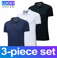 mens quick dry short sleeve breathable sports performance polo shirt 3 piece classic slim selectable yardage