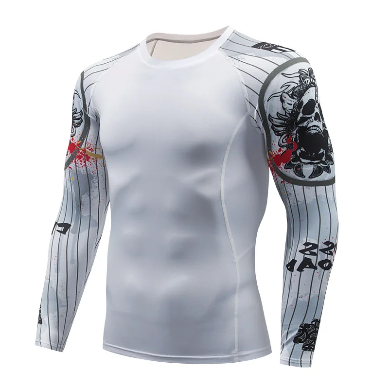 Майка MMA Мужской гидрокостюм с длинным рукавом Muay Thai футболки Gi BJJ Jiu Jitsu MMA компрессионная рубашка для фитнеса тренажерный зал боксерские майки