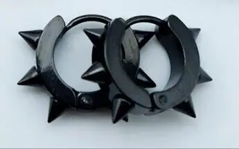 1 Pair 1 шт. панк мужские шесть шипов титановая сталь ухо клип не пирсинг серьги конусный обруч серьги с шипами - Окраска металла: 1 Pair