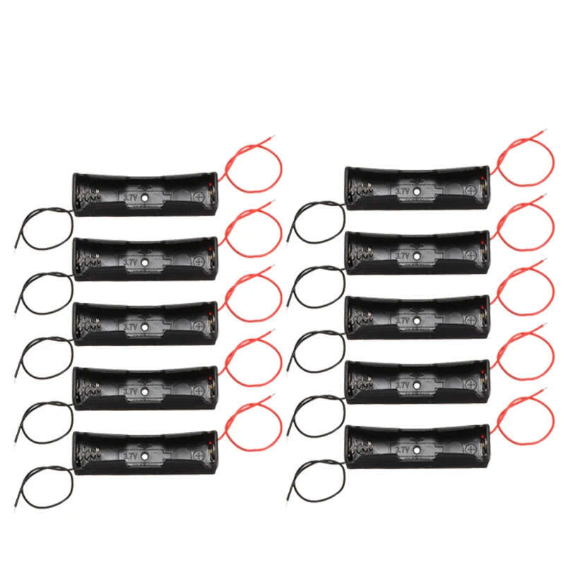 10 шт./лот черный пластиковый чехол для аккумулятора 18650 коробка хранения с