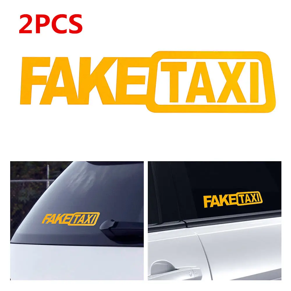 2 шт. поддельные такси автомобильные наклейки отражающие забавные окна виниловые