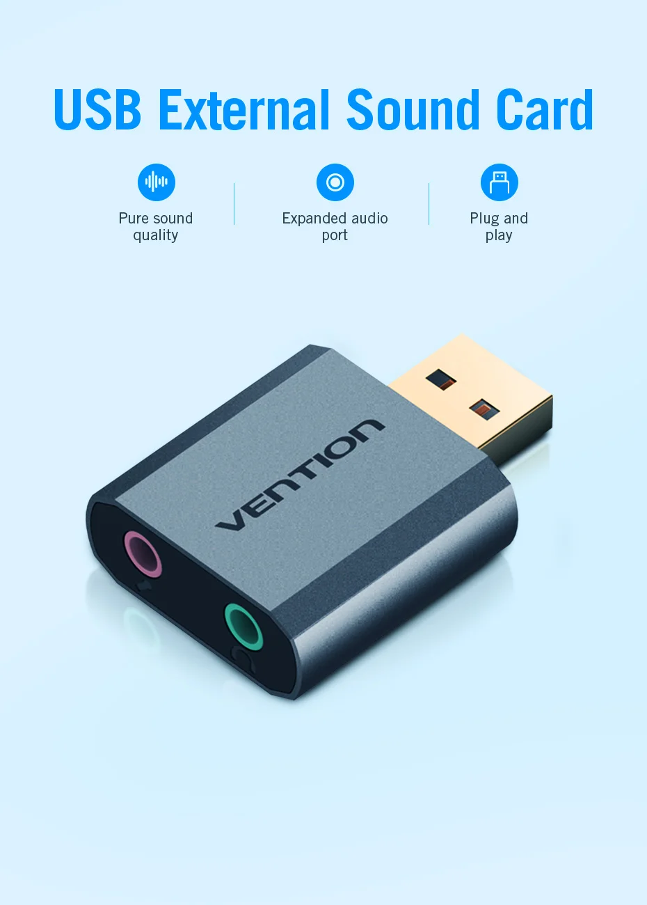 Vention внешняя звуковая карта USB до 3,5 мм разъем гарнитура AUX адаптер стерео аудио Звуковая карта для динамика ПК микрофон ноутбук компьютер PS4