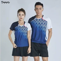 2020 menswomens tennis t shirt quick dry badminton t shirt men ladies couple sportwear clothes table tennis kits shirt skort