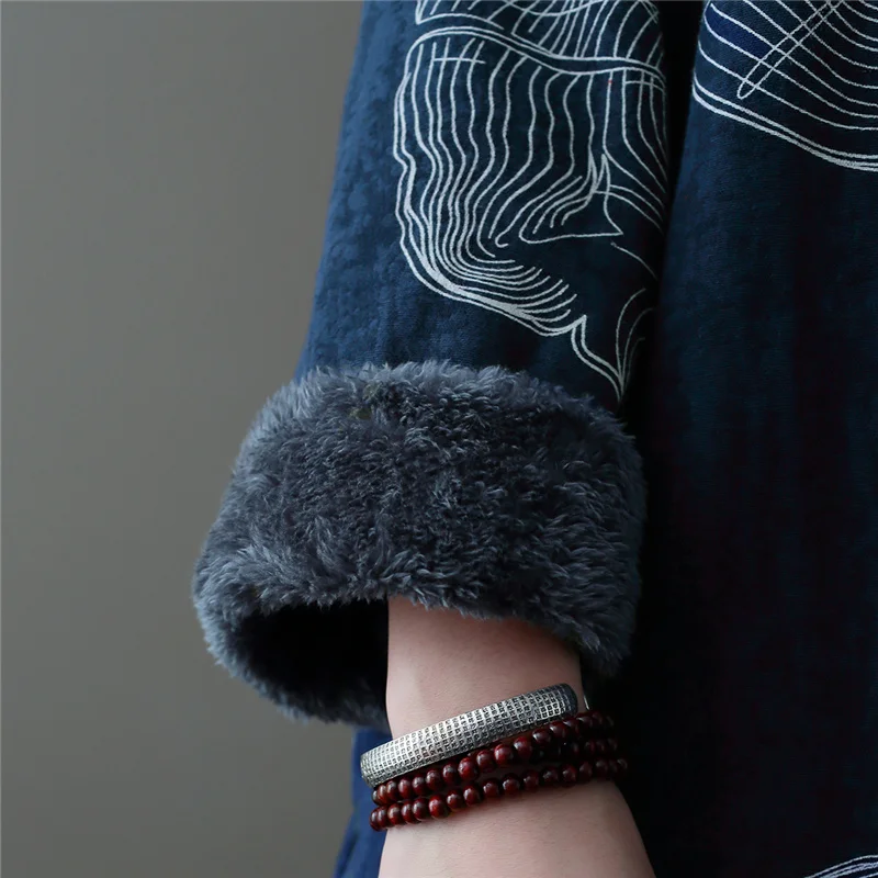 QPFJQD женское платье из хлопка и льна с цветочным принтом винтажные плотные