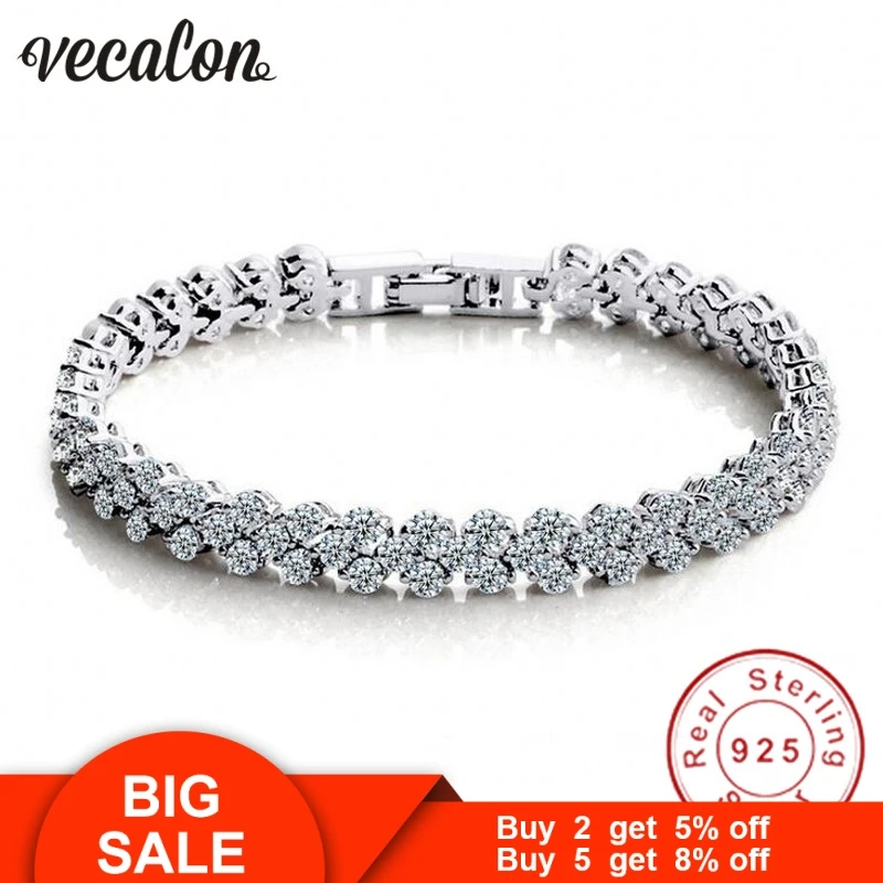 Женский браслет из серебра 925 пробы с фианитами | Украшения и аксессуары