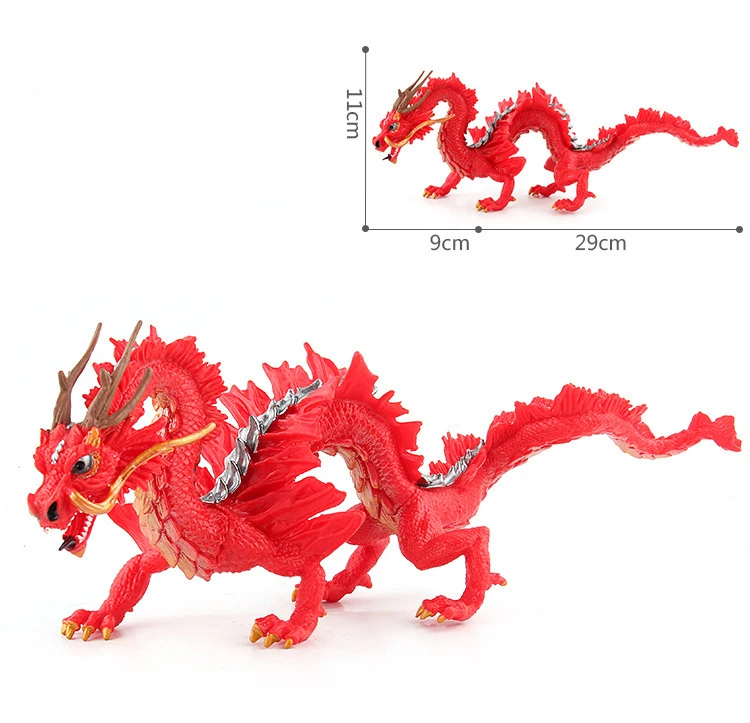 29CM Big Size Golden Red Blue Chinese Dragon Animal Models Action Figures Lifelike Educational Kids Toys Gifts Decorations | Игрушки и
