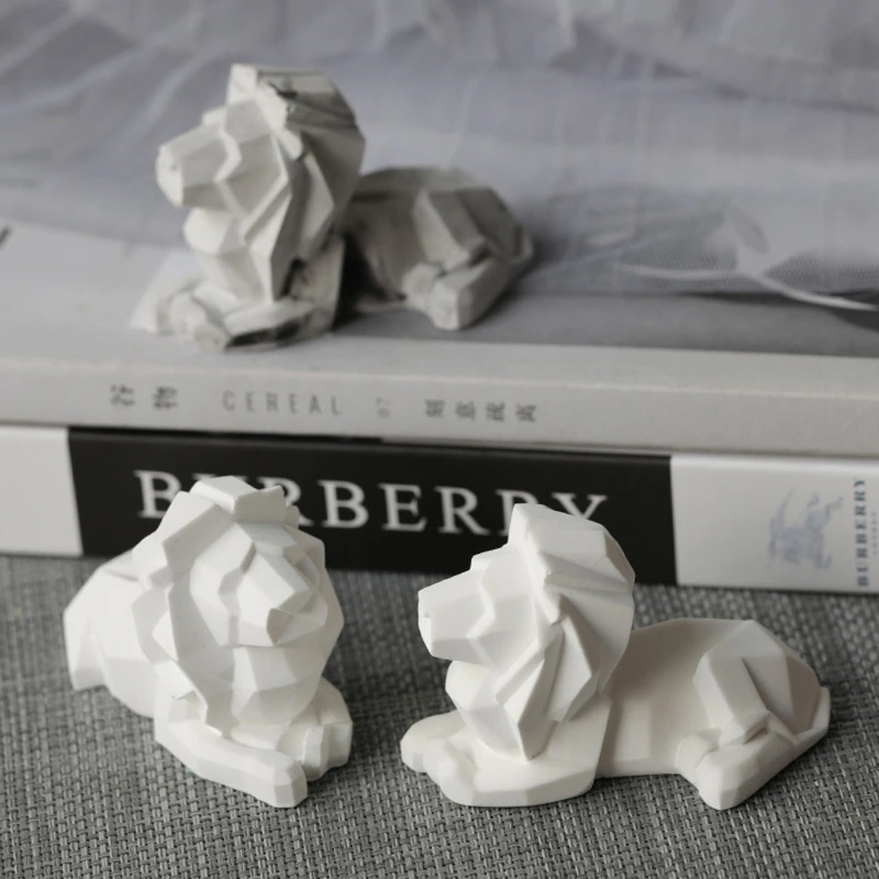 

Geometric 3D Lion Resin Casting Silicone Mold 3D Animal Beast Soap Mold Tools