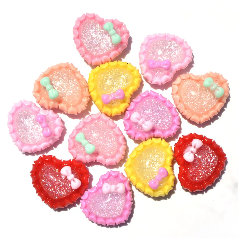 30 шт./лот 20*18 мм милые конфеты любовь сердце каучук с плоским основанием