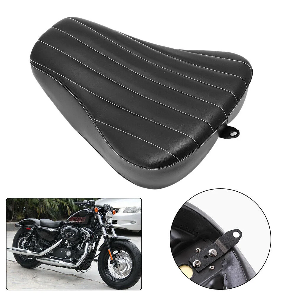 

Motorcycle Black Front Driver Rider Solo Seat PU Leather For Harley Sportster 883 1200 48 72 2010-2015 2014 2013 2012 2011