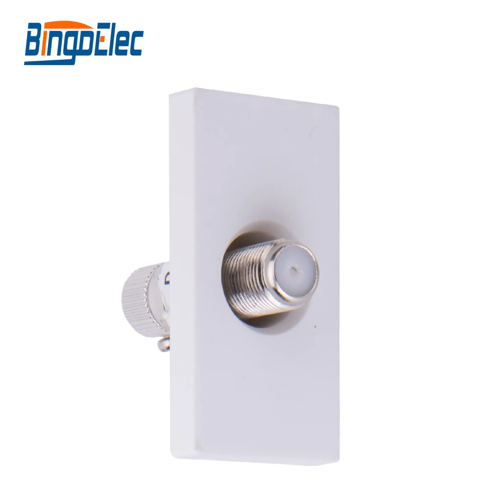 

Bingoelec EU/UK CE Mark Hot Sale DIY White Black Gold 1/2 Satellite Socket Part