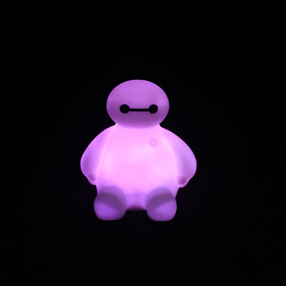 Baymax 7 Color Changing Table Desk Lamp LED Night Light Big Hero Kids Baby Toy Gift Children Bedroom Decoration New Year's | Лампы и